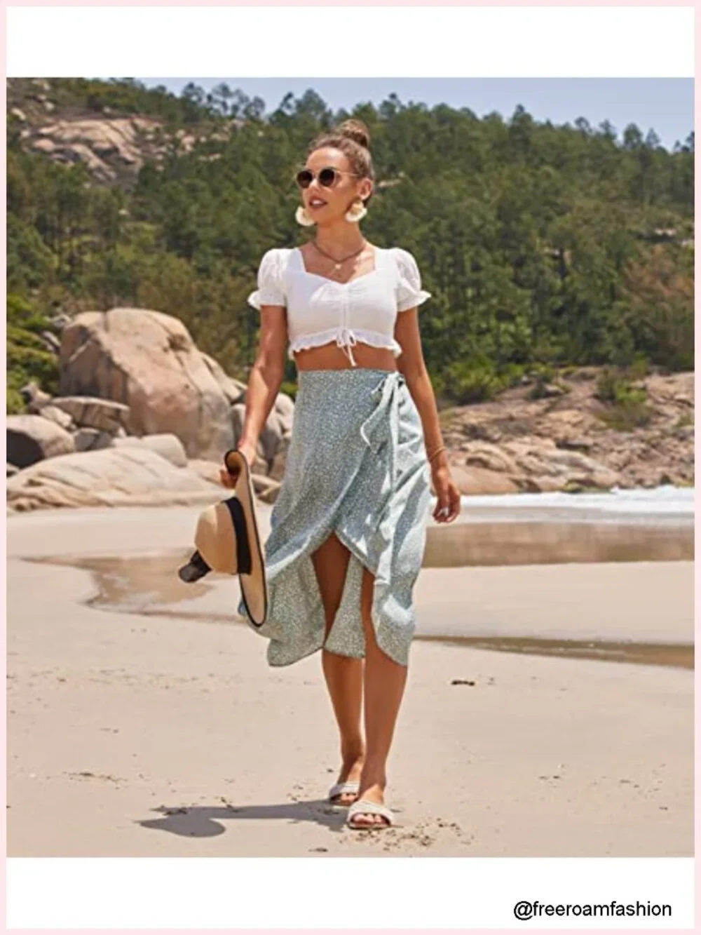 Boho Leopard Print High Low Wrap Skirt with Slit for Beach